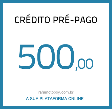 crédito pré-pago 500,00